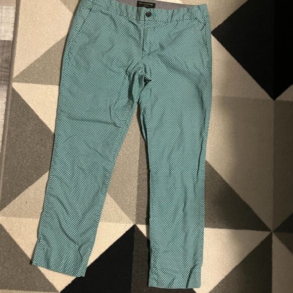Banana Republic Green Geometric Print Hampton Fit Chino Pants Size 4 - Picture 1 of 8